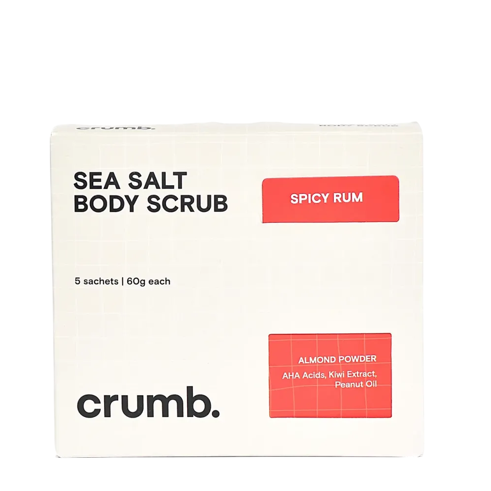 CRUMB. Spicy Rum Body Scrub 5х60g - Сольовий скраб для тіла з AHA-кислотами (travel format)